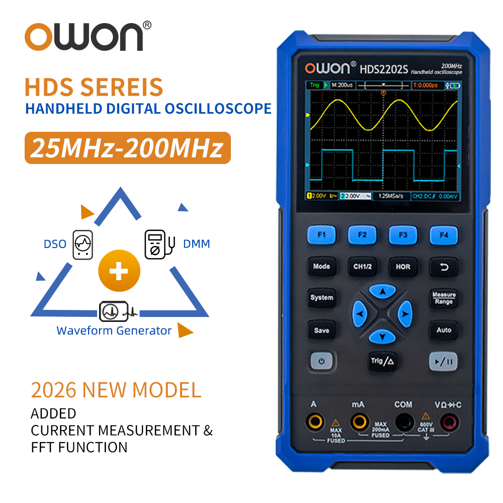 Signal Generator Spectrum Analyzer - Oscilloscopio Digitale Portatile OWON Serie HDS200,