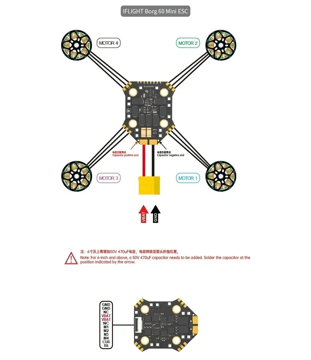 Fpv Flight Controller F7 Stack 60A - Mini stack Iflight Borg F7 con