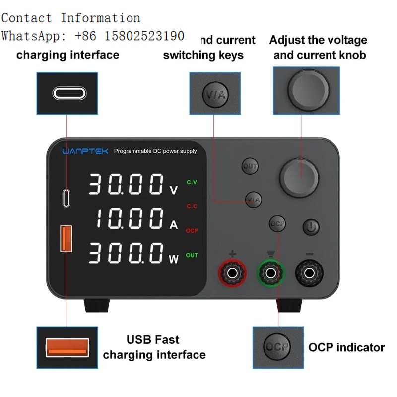 Programmable Dc Power Supply 30V 10A - Alimentatore programmabile DC TPS3010 30V 10A